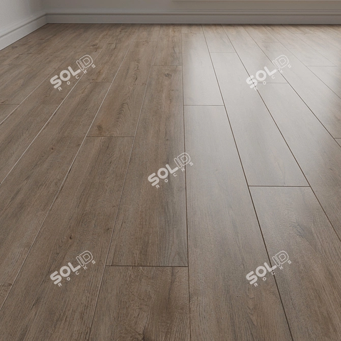 Dark Light Parquet Laminate Engineered Wood 3D model image 1