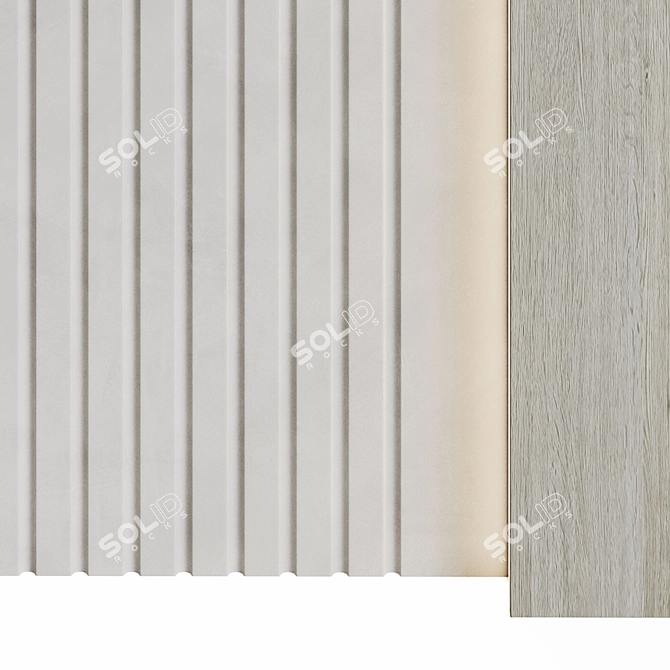 Wood 3 Decorative Wall Panels 3D model image 2