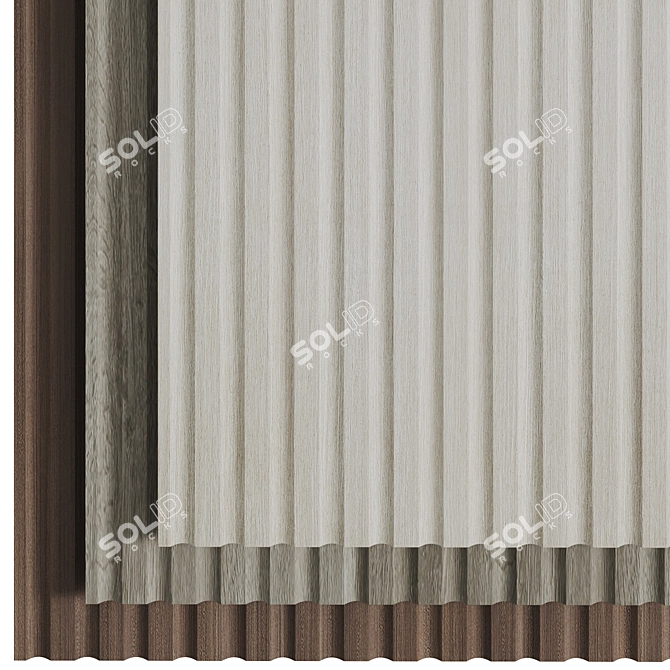 Wood 3 Decorative Wall Panels 3D model image 6