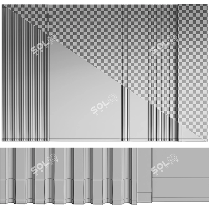 Wood 3 Decorative Wall Panels 3D model image 7