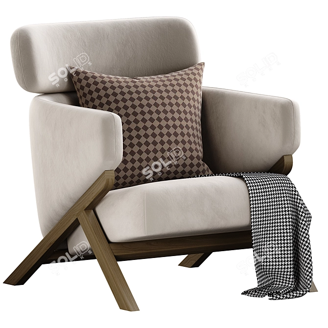 Sleek Cordial StudioF Armchair 3D model image 1