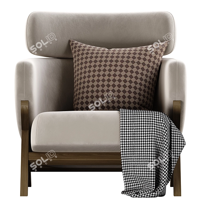 Sleek Cordial StudioF Armchair 3D model image 2