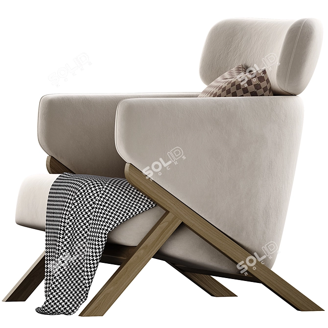 Sleek Cordial StudioF Armchair 3D model image 3