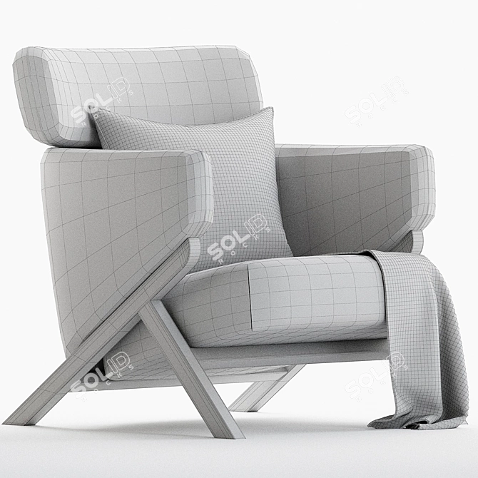Sleek Cordial StudioF Armchair 3D model image 5