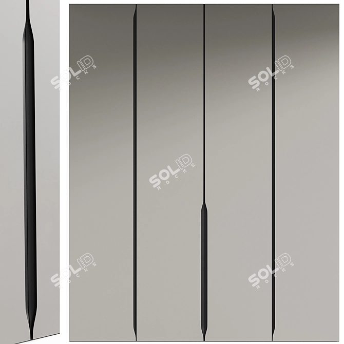 Modern Metal Handle Wardrobe 3D model image 3