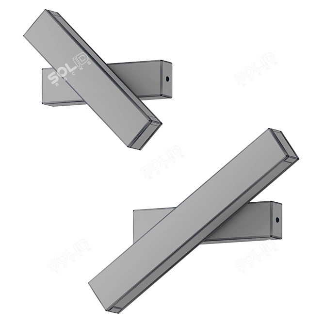 Modern Nordic Wooden LED Sconce 3D model image 2