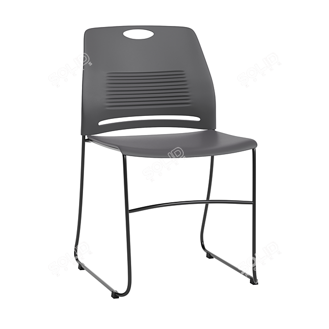 Stackable Plastic Office Chair 3D model image 4