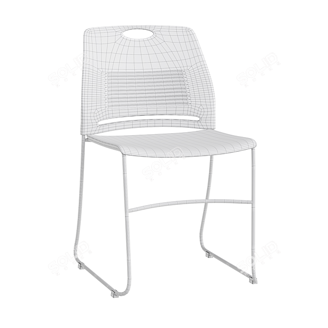 Stackable Plastic Office Chair 3D model image 6