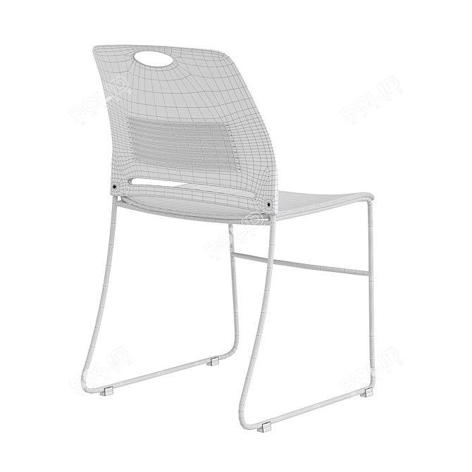 Stackable Plastic Office Chair 3D model image 7