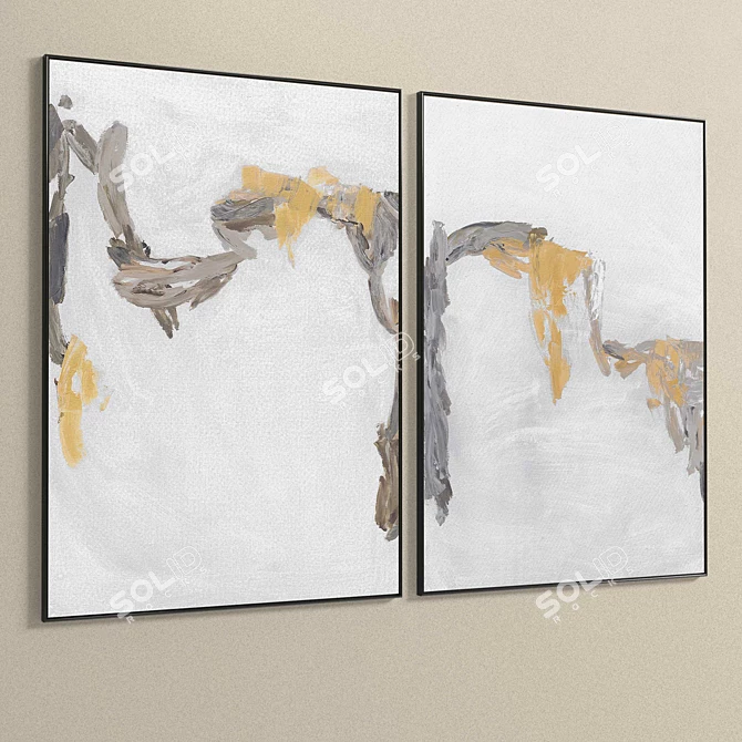 Plaster Dual Photo Frames 253 3D model image 5