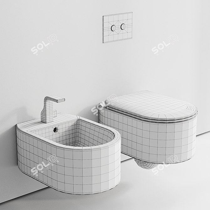 Astra Wall-Hung Rimless Toilet 3D model image 5