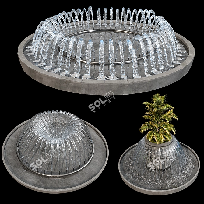 Modern Rain Curtain Water Feature 3D model image 1