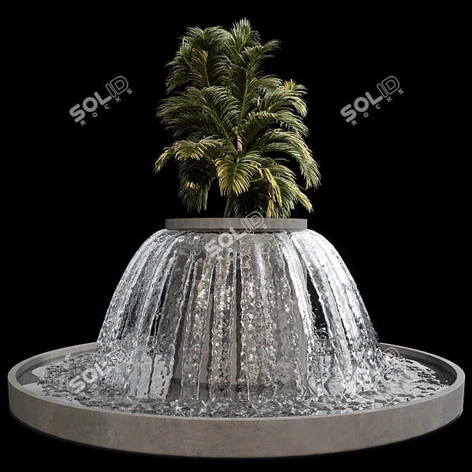 Modern Rain Curtain Water Feature 3D model image 2