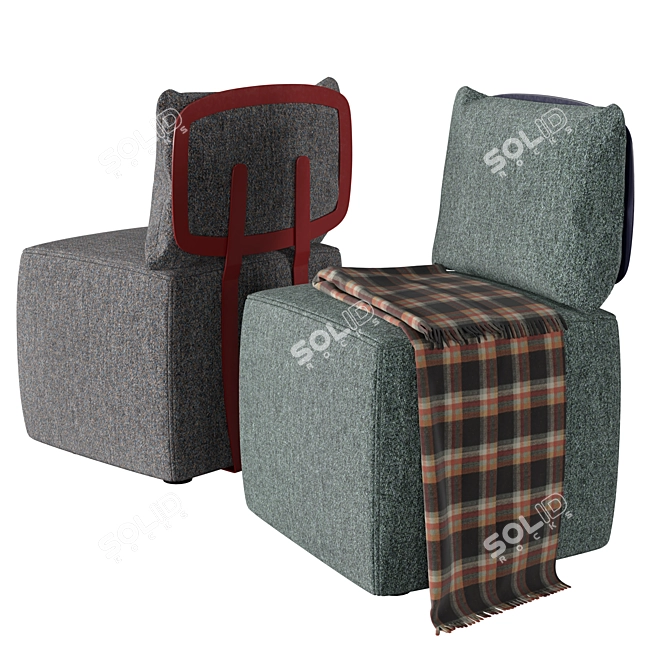 Elegant Gem Armchair for Interiors 3D model image 1