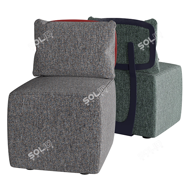 Elegant Gem Armchair for Interiors 3D model image 2