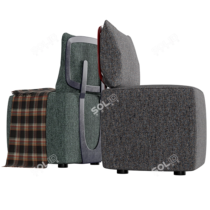 Elegant Gem Armchair for Interiors 3D model image 4