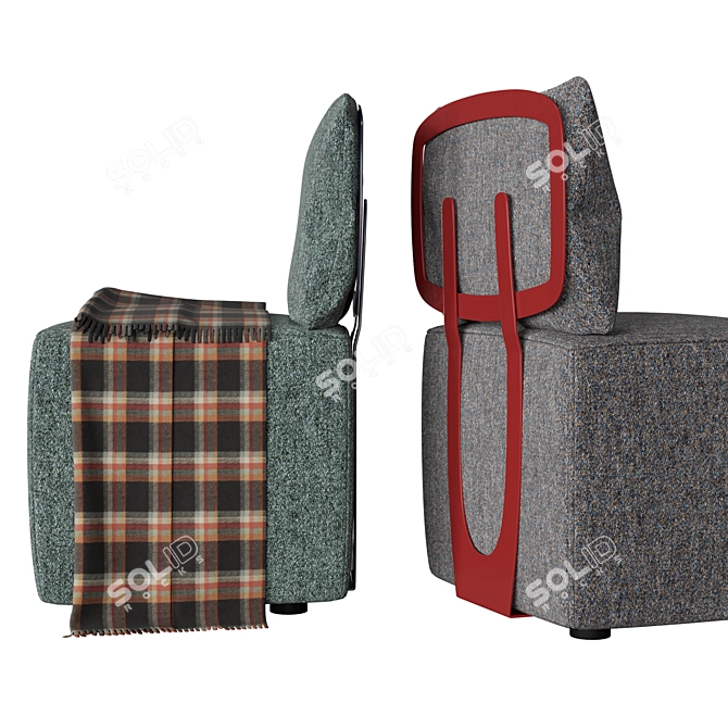 Elegant Gem Armchair for Interiors 3D model image 5