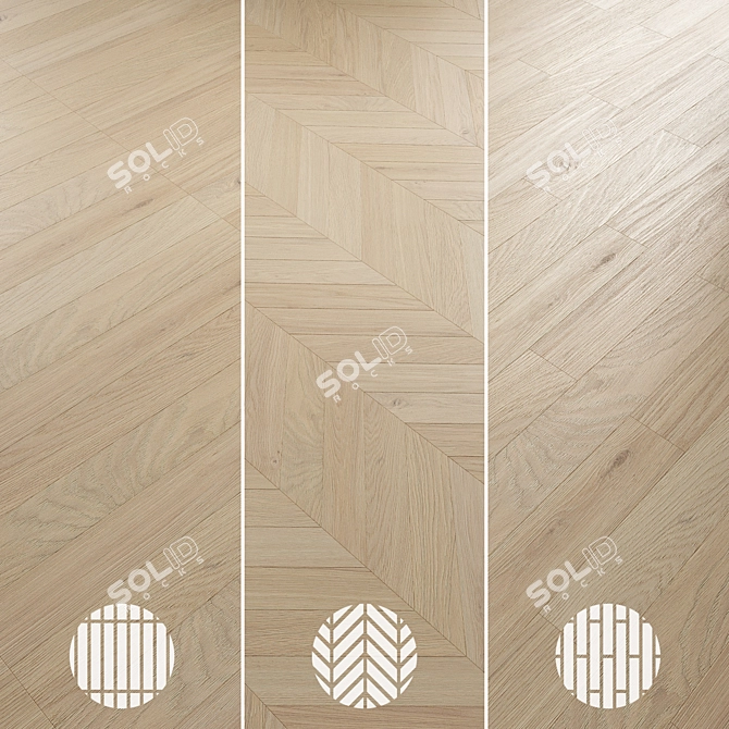 Oak Parquet Flooring Samples 3D model image 6