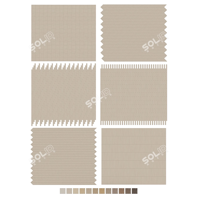 Oak Parquet Flooring Samples 3D model image 7