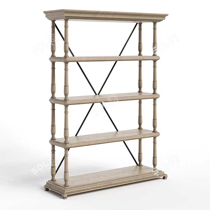 Castello 3-Shelf Storage Rack 3D model image 1