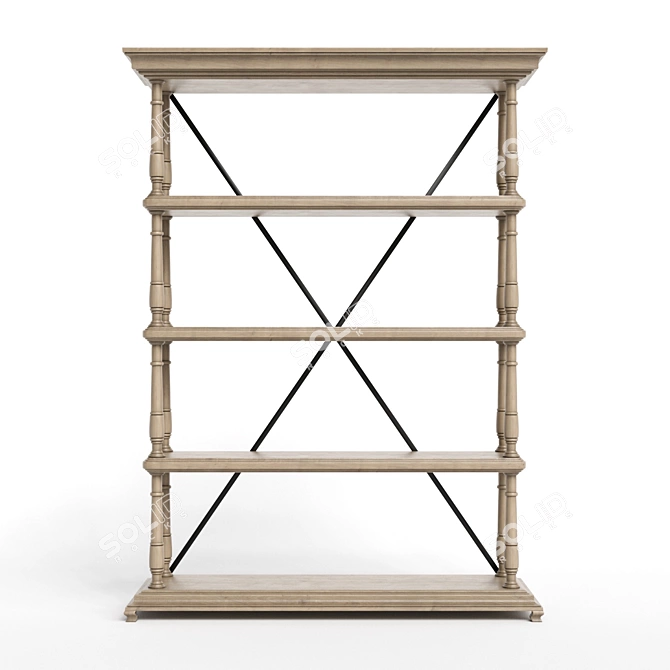 Castello 3-Shelf Storage Rack 3D model image 2