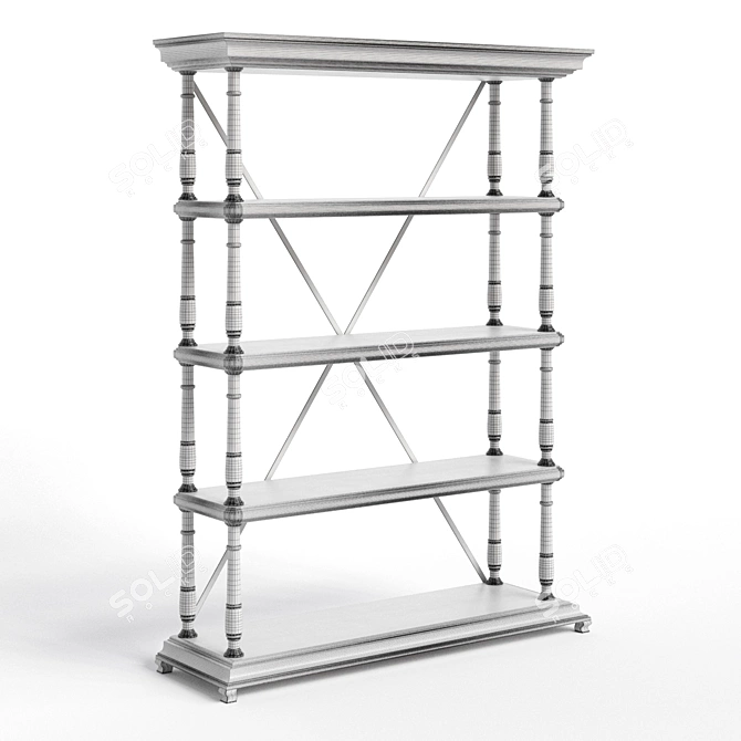 Castello 3-Shelf Storage Rack 3D model image 3