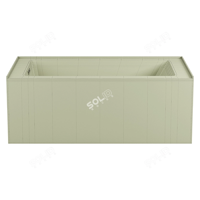 Modern Grayley Alcove Bathtub, Left Drain 3D model image 2