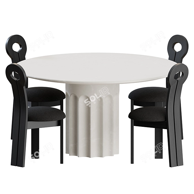 Minimalistic Dining Set Lulu Georgia 3D model image 1