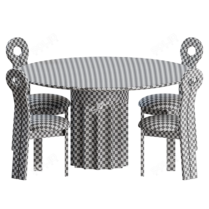 Minimalistic Dining Set Lulu Georgia 3D model image 2