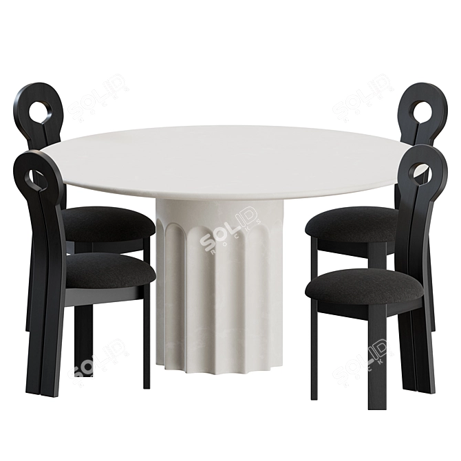 Minimalistic Dining Set Lulu Georgia 3D model image 4