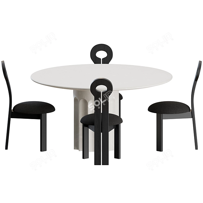 Minimalistic Dining Set Lulu Georgia 3D model image 5