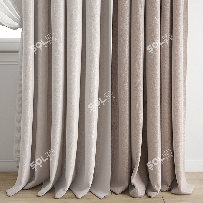 Polygonal Model Curtain 607 Kit 3D model image 2