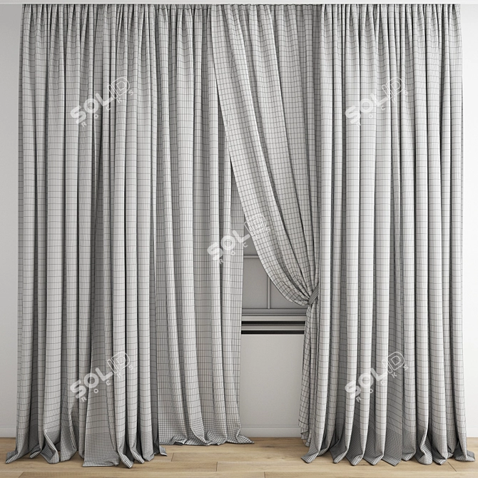 Polygonal Model Curtain 607 Kit 3D model image 3