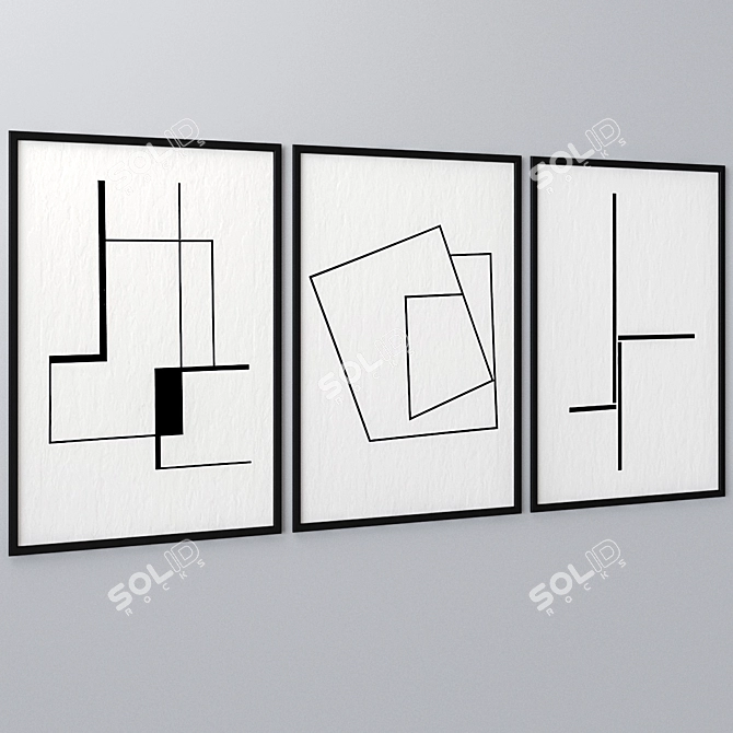 Modern Wall Art Set 2019 3D model image 2