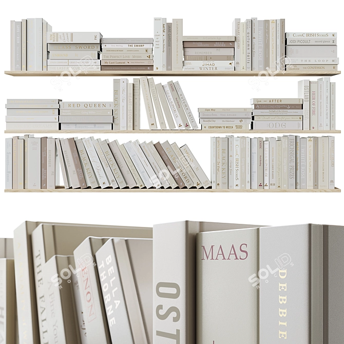 Set of Books in Various Formats 3D model image 1