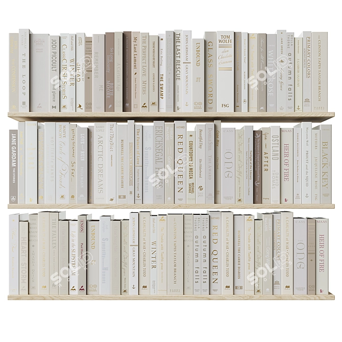 Set of Books in Various Formats 3D model image 2