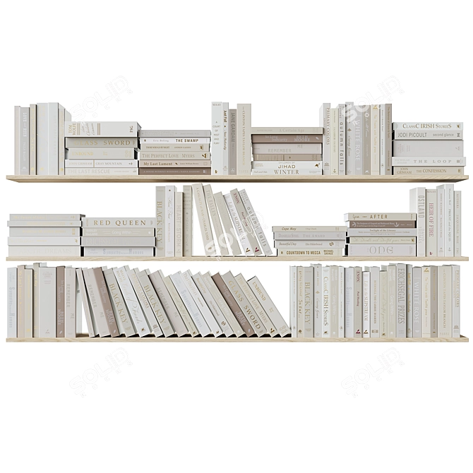 Set of Books in Various Formats 3D model image 5