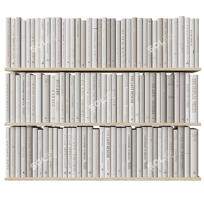 Beige Book Set with 4 Layouts 3D model image 2