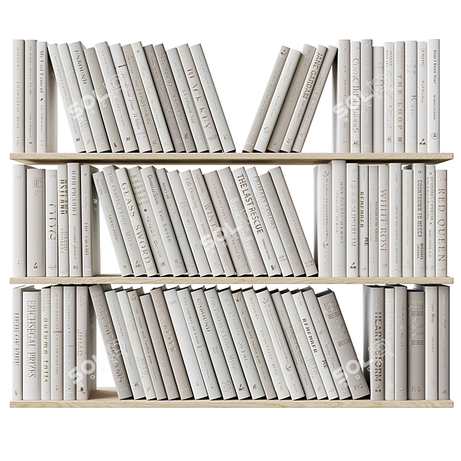 Beige Book Set with 4 Layouts 3D model image 3