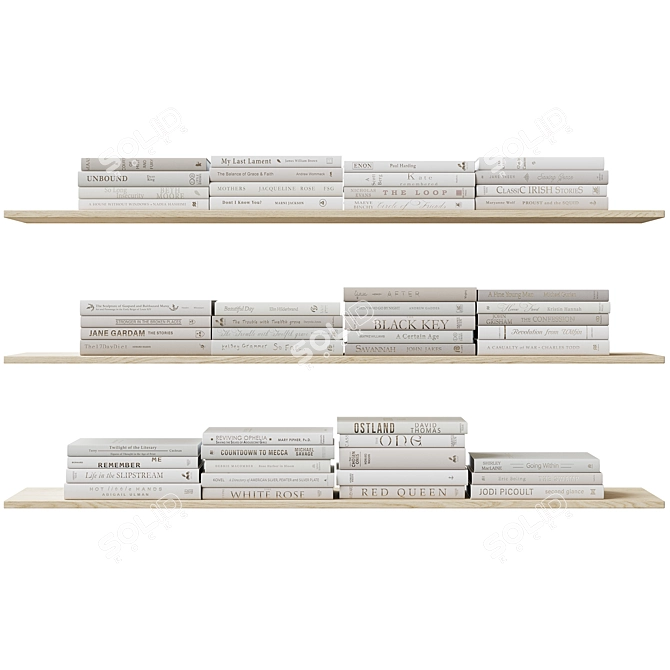 Beige Book Set with 4 Layouts 3D model image 4