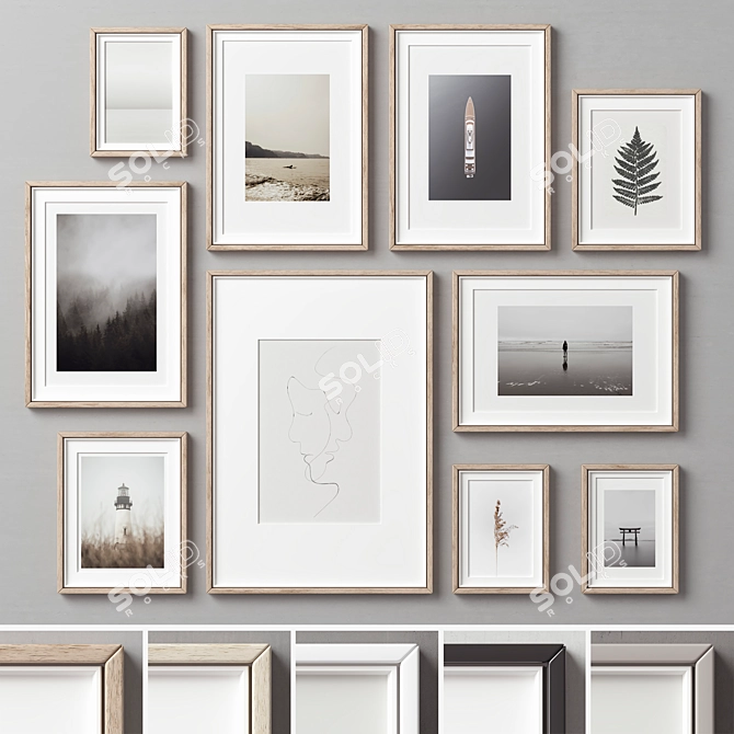 Variety Frames Set with Textures 3D model image 1