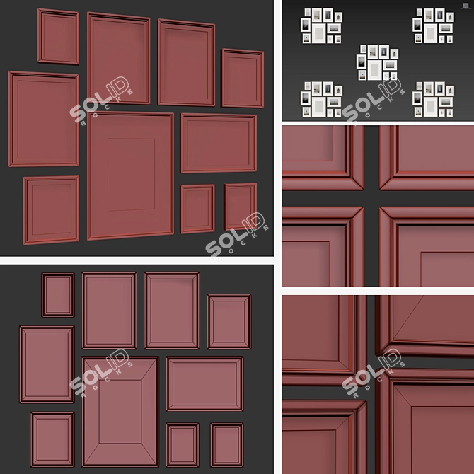 Variety Frames Set with Textures 3D model image 5