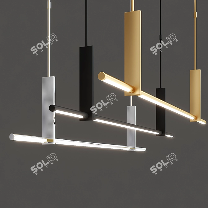 Designer Linear Pendant by Kelly Wearstler 3D model image 2