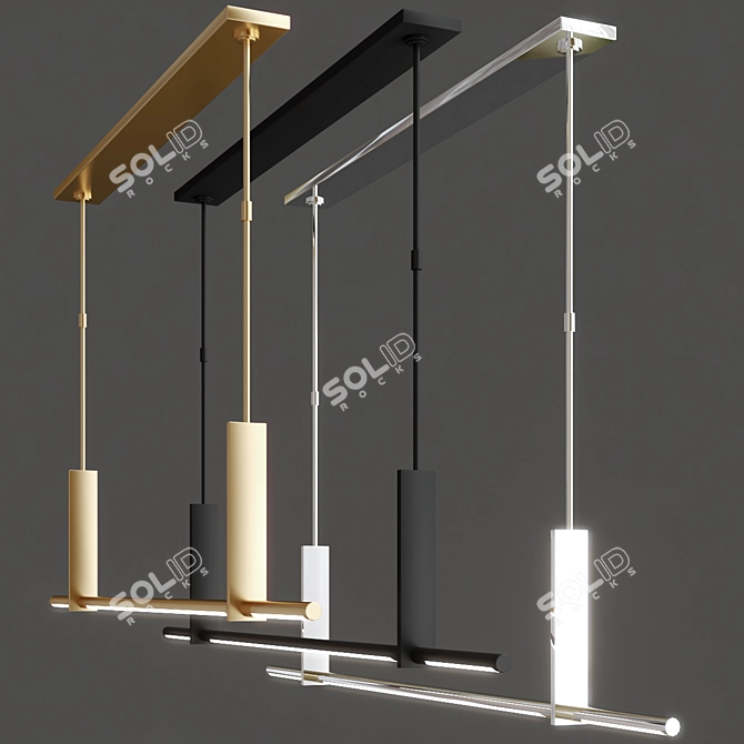 Designer Linear Pendant by Kelly Wearstler 3D model image 3