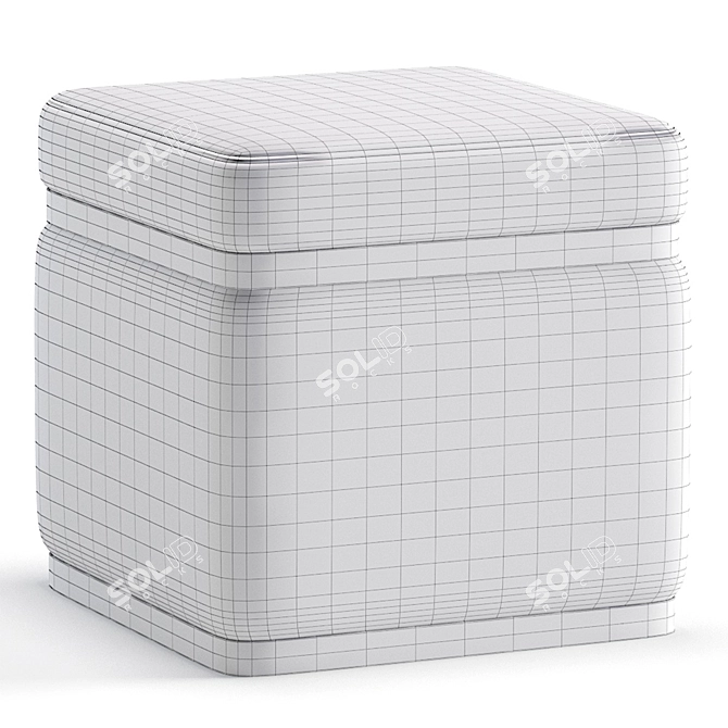 Elegant Poof Loreto 3 Colors 3D model image 4