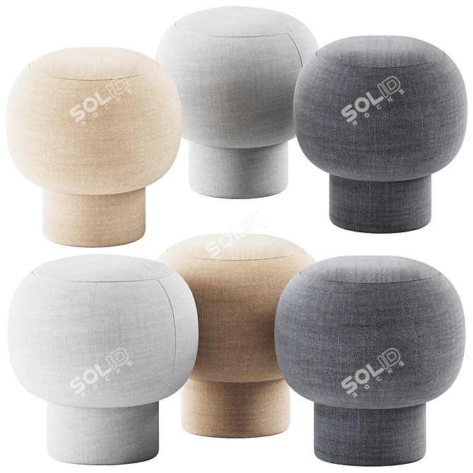 Elegant Champagne Pouf by NORR11 3D model image 1