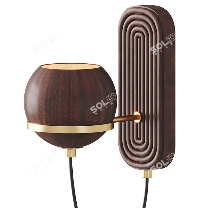  Modern Luxe Wood Wall Sconce 3D model image 3