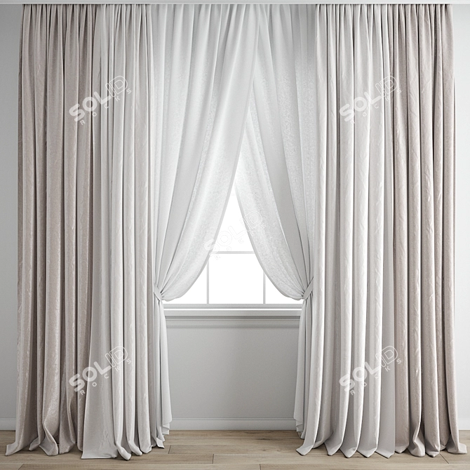 Polygonal Curtain Model Set 3D model image 1