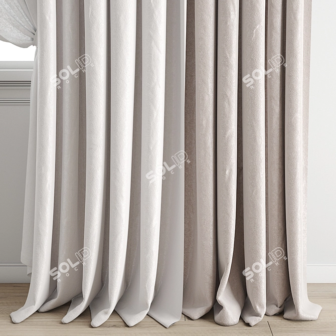 Polygonal Curtain Model Set 3D model image 2