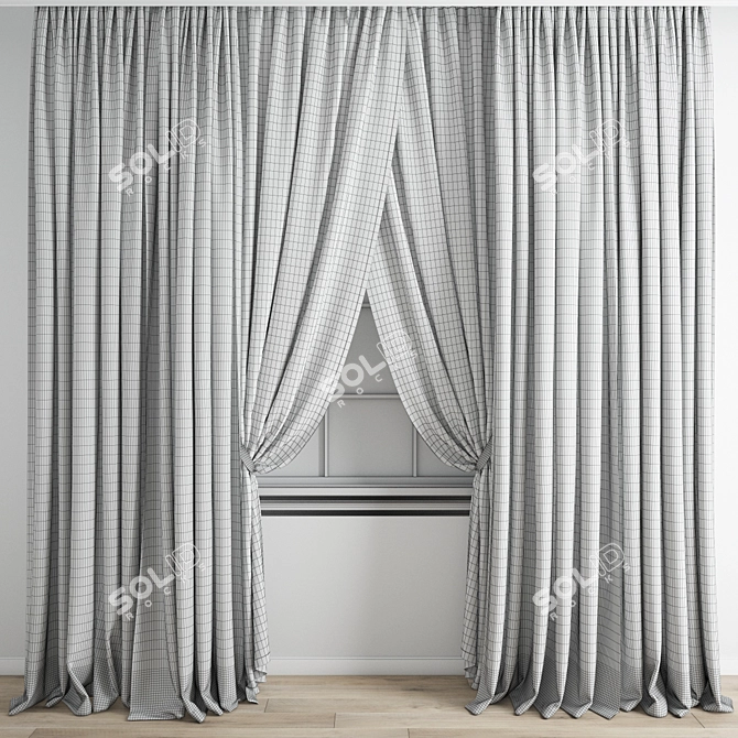 Polygonal Curtain Model Set 3D model image 3